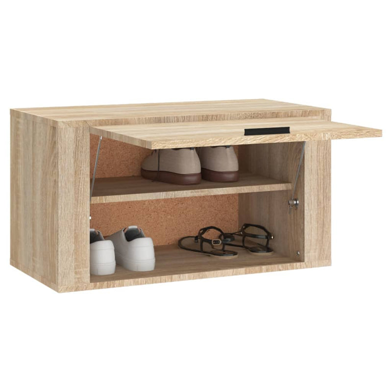vidaXL sonoma tölgy szerelt fa fali cipőszekrény 70 x 35 x 38 cm