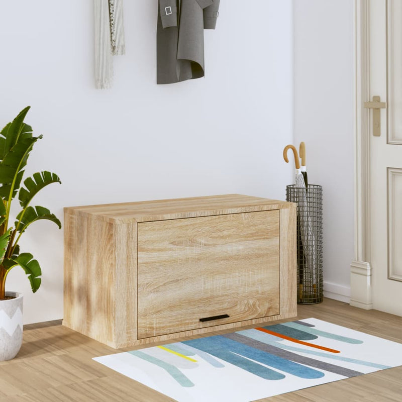 vidaXL sonoma tölgy szerelt fa fali cipőszekrény 70 x 35 x 38 cm