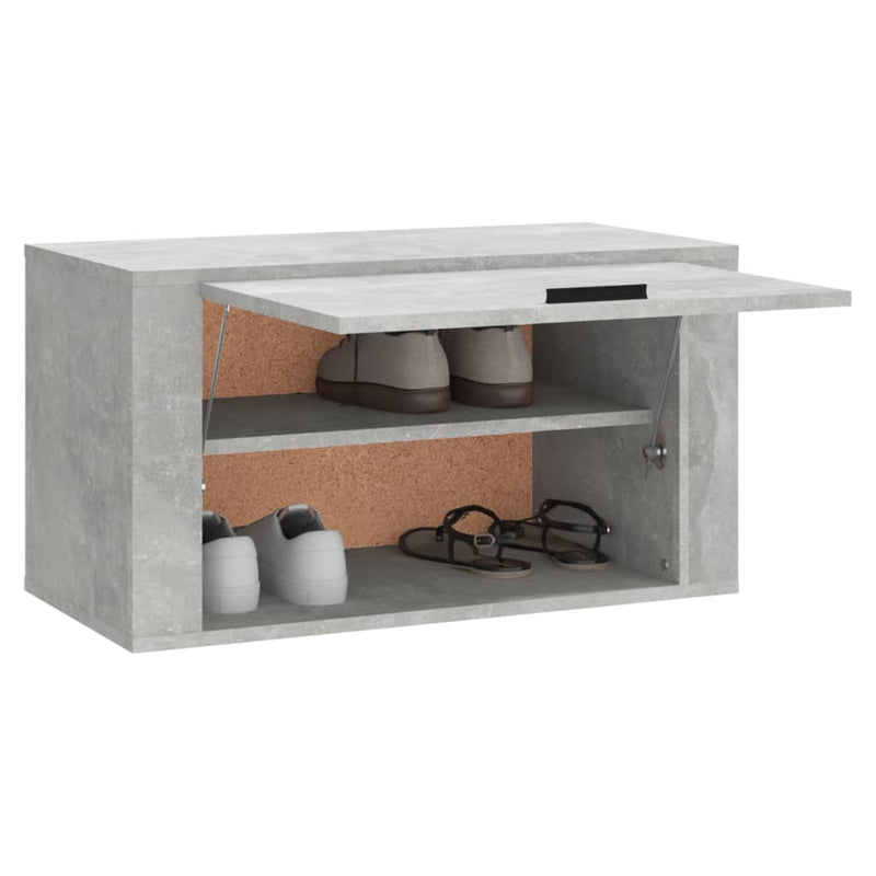 vidaXL betonszürke szerelt fa fali cipőszekrény 70 x 35 x 38 cm