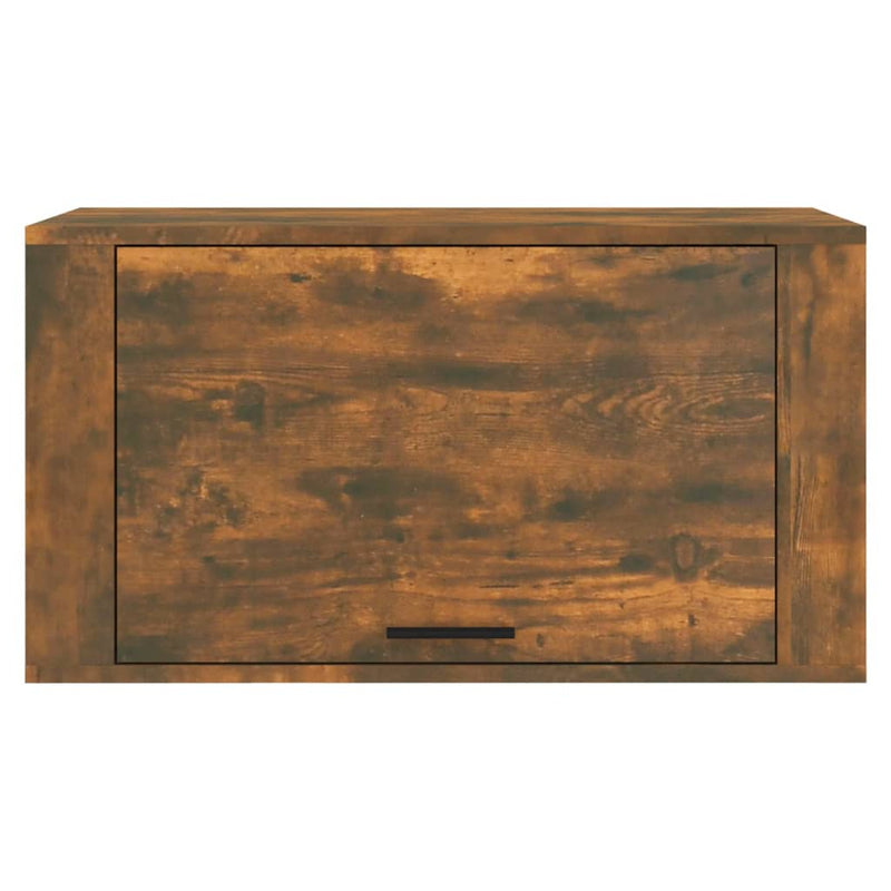vidaXL füstös tölgy színű tömör fenyőfa fali cipőszekrény 70x35x38 cm
