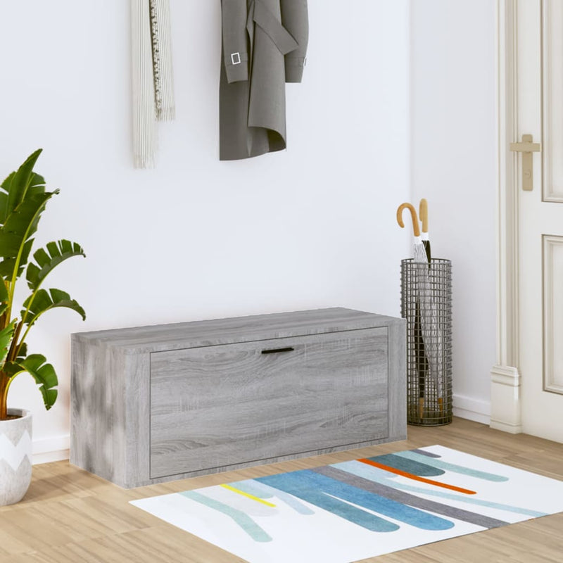 vidaXL szürke sonoma színű szerelt fa fali cipősszekrény 100x35x38 cm