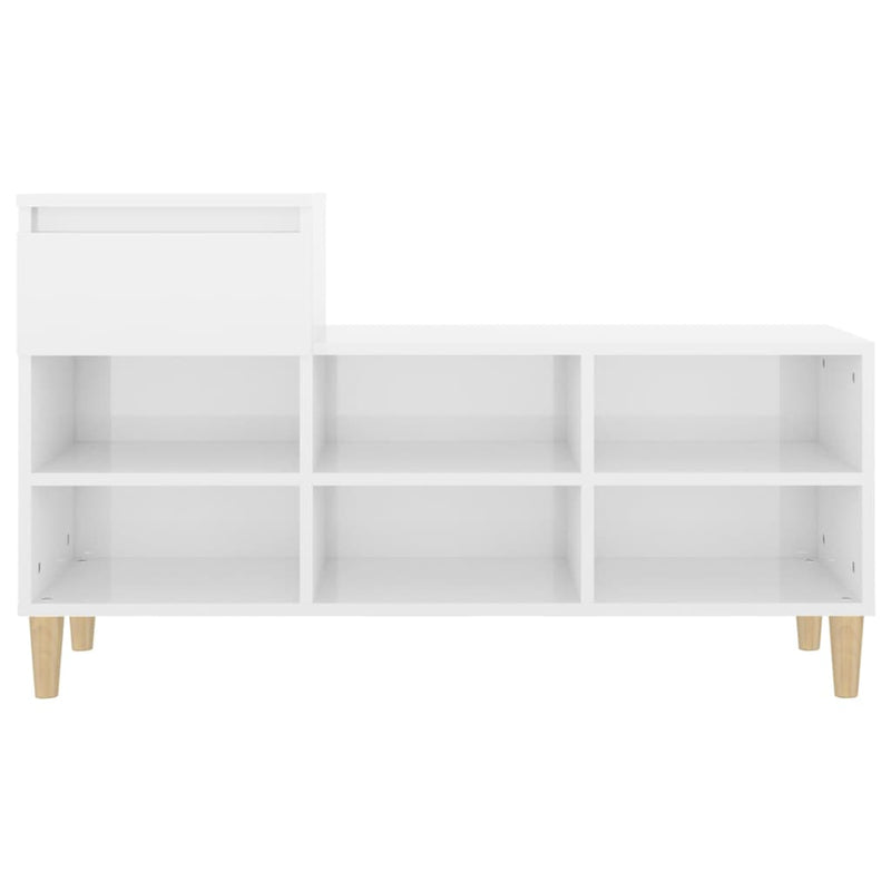 vidaXL magasfényű fehér szerelt fa cipősszekrény 102x36x60 cm