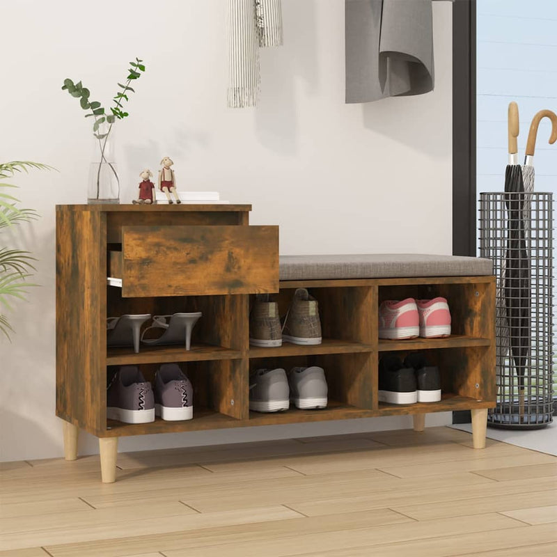 vidaXL füstös tölgy színű szerelt fa cipősszekrény 102 x 36 x 60 cm