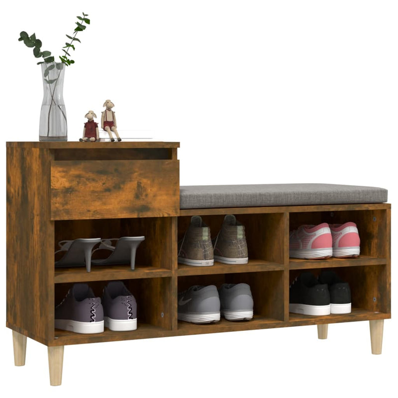 vidaXL füstös tölgy színű szerelt fa cipősszekrény 102 x 36 x 60 cm