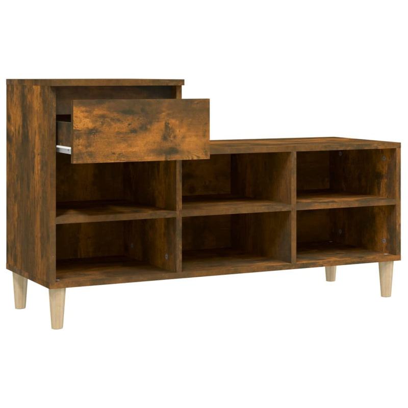 vidaXL füstös tölgy színű szerelt fa cipősszekrény 102 x 36 x 60 cm