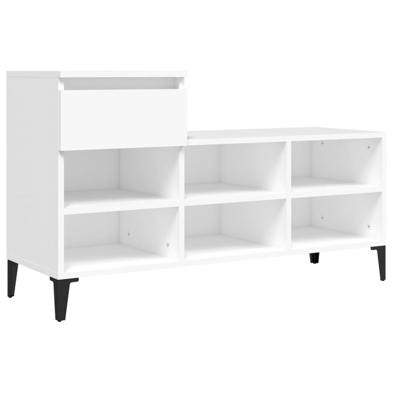 vidaXL fehér szerelt fa cipősszekrény 102x36x60 cm