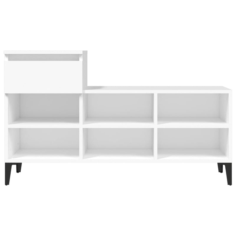vidaXL fehér szerelt fa cipősszekrény 102x36x60 cm