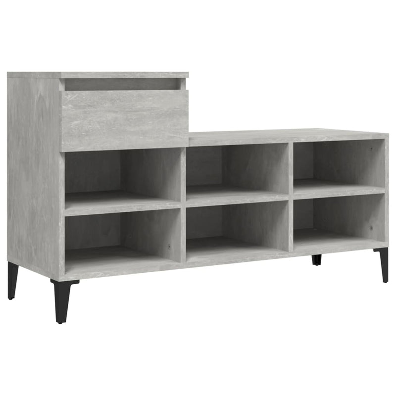 vidaXL betonszürke szerelt fa cipőszekrény 102x36x60 cm