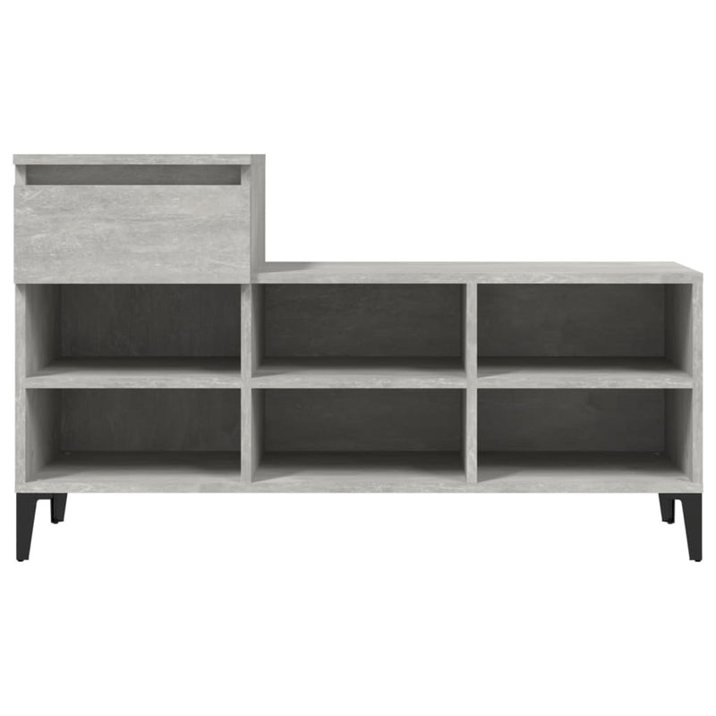vidaXL betonszürke szerelt fa cipőszekrény 102x36x60 cm