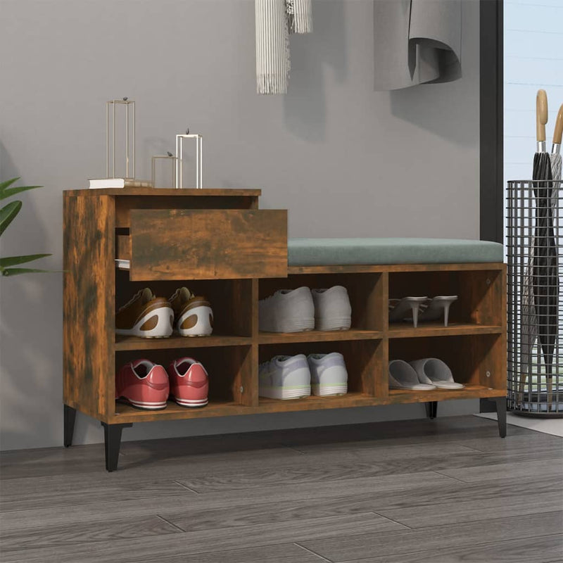 vidaXL füstös tölgy színű szerelt fa cipősszekrény 102 x 36 x 60 cm