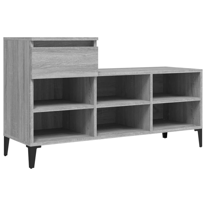 vidaXL szürke sonoma színű szerelt fa cipősszekrény 102x36x60 cm