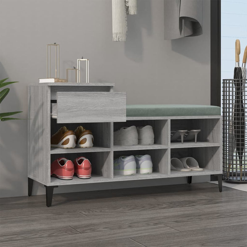 vidaXL szürke sonoma színű szerelt fa cipősszekrény 102x36x60 cm