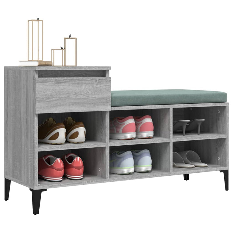 vidaXL szürke sonoma színű szerelt fa cipősszekrény 102x36x60 cm