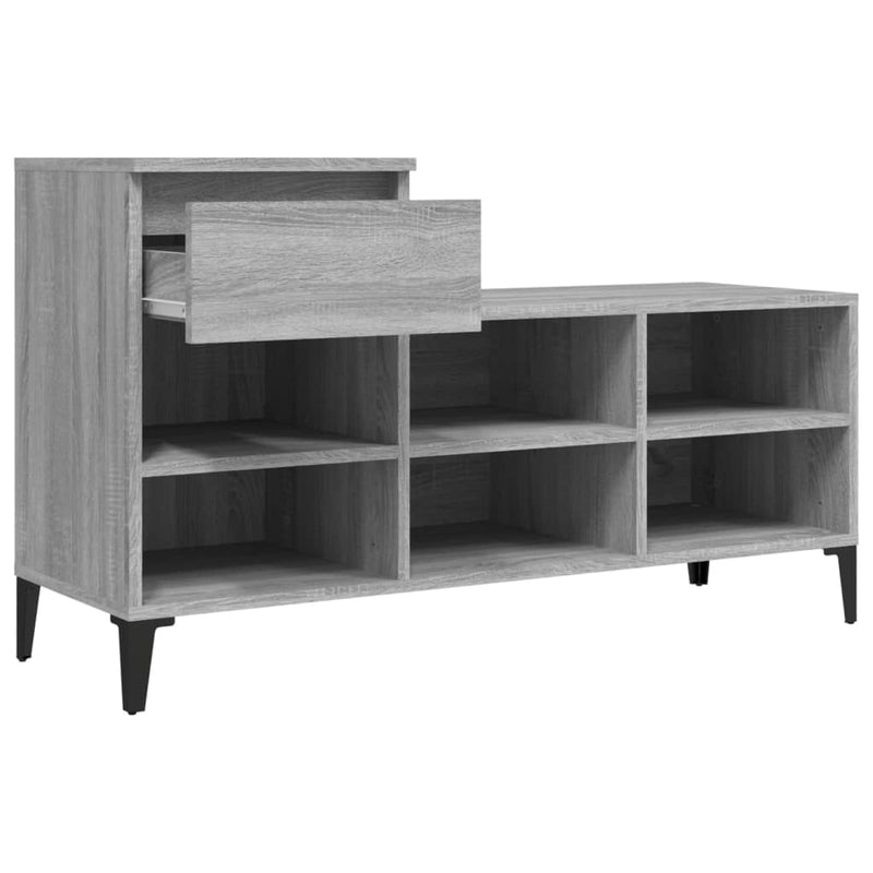vidaXL szürke sonoma színű szerelt fa cipősszekrény 102x36x60 cm