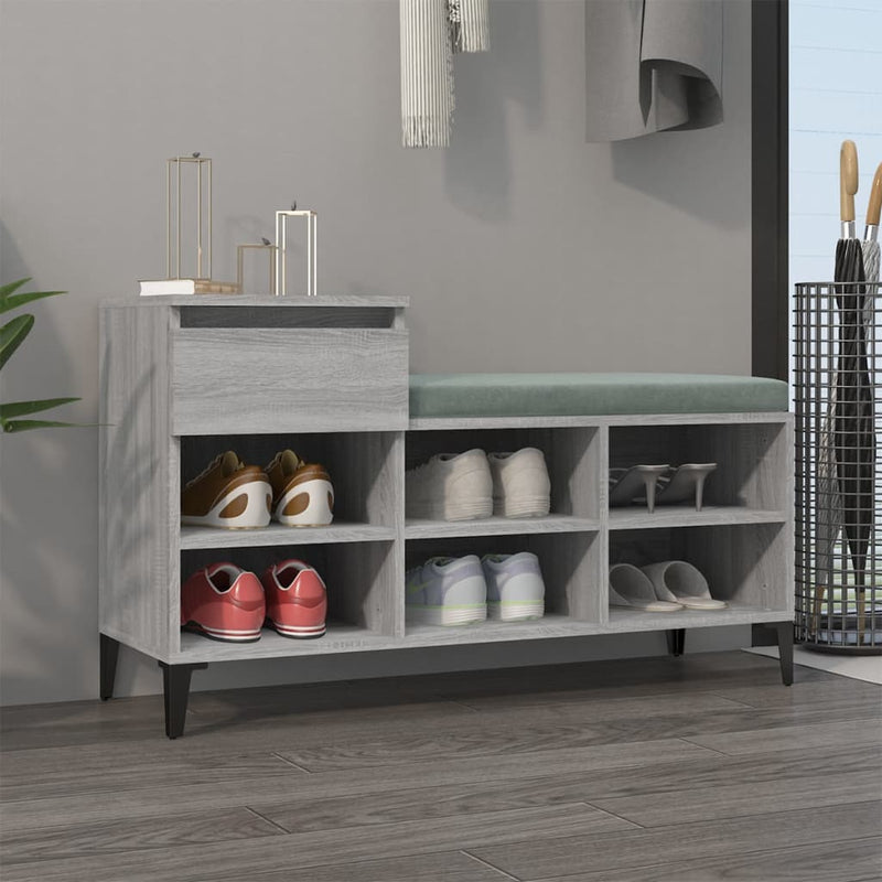vidaXL szürke sonoma színű szerelt fa cipősszekrény 102x36x60 cm