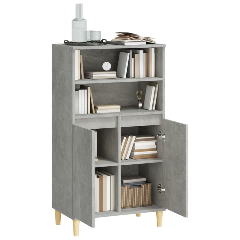 vidaXL betonszürke szerelt fa magasszekrény 60 x 36 x 110 cm