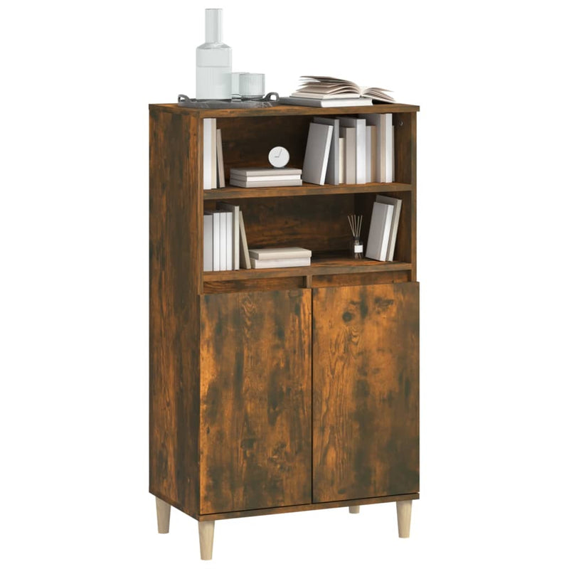 vidaXL füstös tölgy színű szerelt fa magasszekrény 60 x 36 x 110 cm