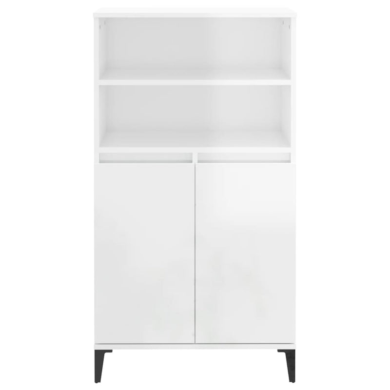 vidaXL magasfényű fehér szerelt fa magasszekrény 60 x 36 x 110 cm