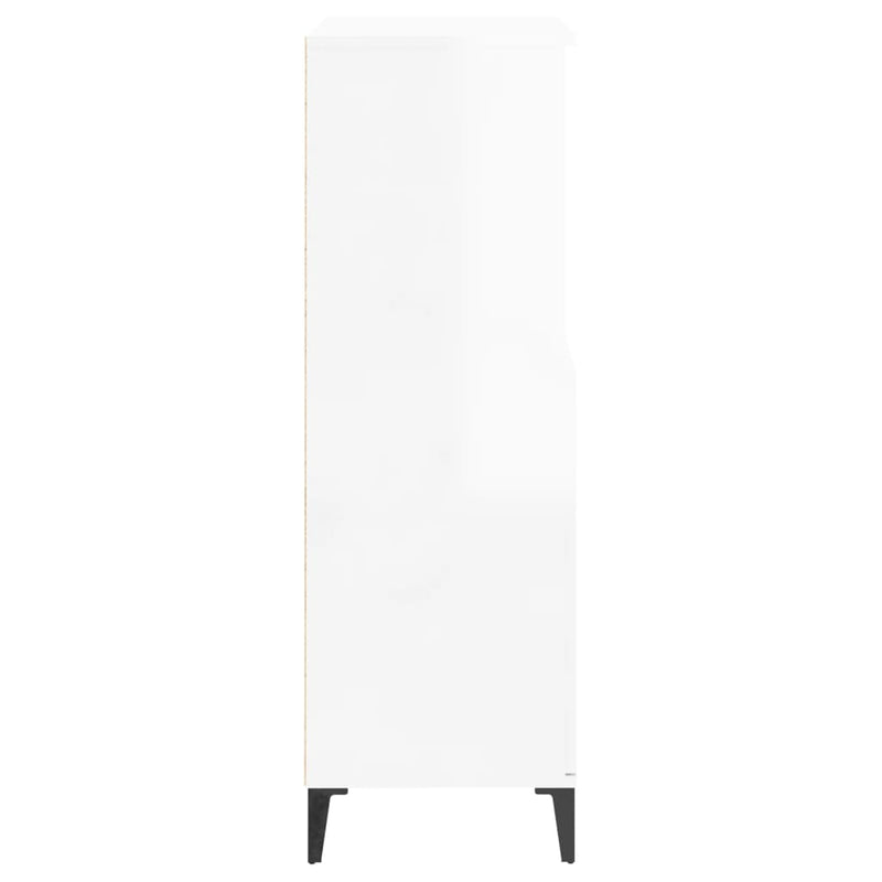 vidaXL magasfényű fehér szerelt fa magasszekrény 60 x 36 x 110 cm