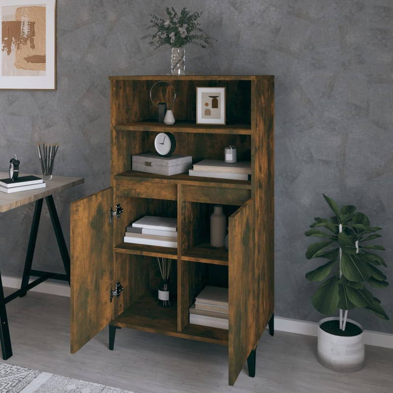 vidaXL füstös tölgy színű szerelt fa magasszekrény 60 x 36 x 110 cm