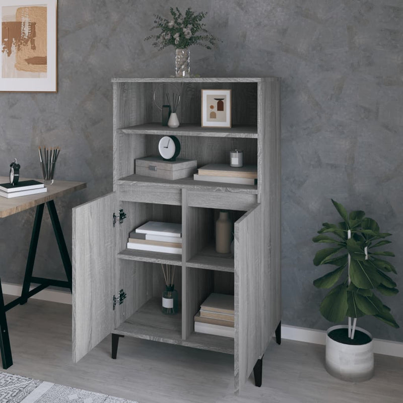 vidaXL szürke sonoma szerelt fa magasszekrény 60 x 36 x 110 cm
