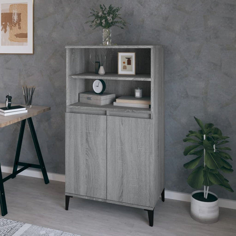 vidaXL szürke sonoma szerelt fa magasszekrény 60 x 36 x 110 cm