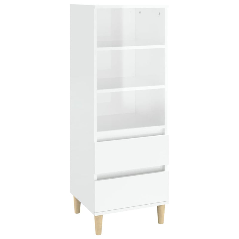 vidaXL magasfényű fehér szerelt fa magasszekrény 40 x 36 x 110 cm