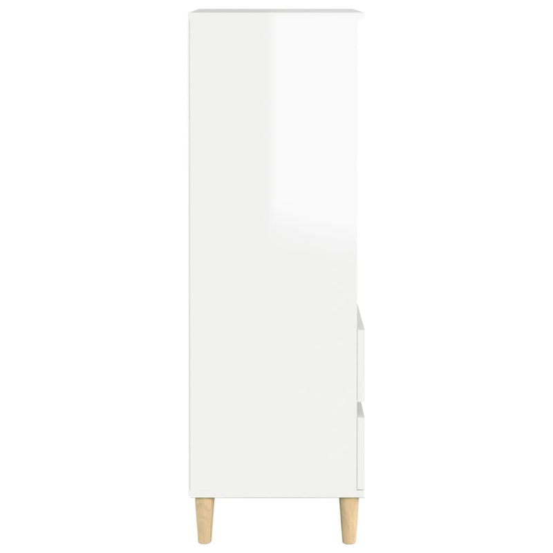 vidaXL magasfényű fehér szerelt fa magasszekrény 40 x 36 x 110 cm