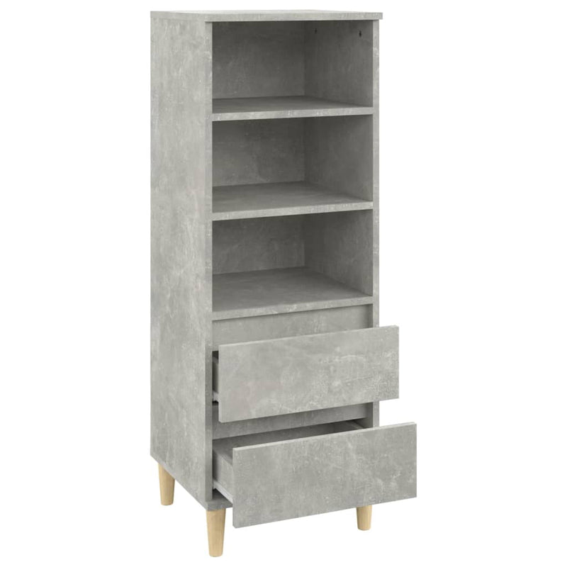 vidaXL betonszürke szerelt fa magasszekrény 40 x 36 x 110 cm