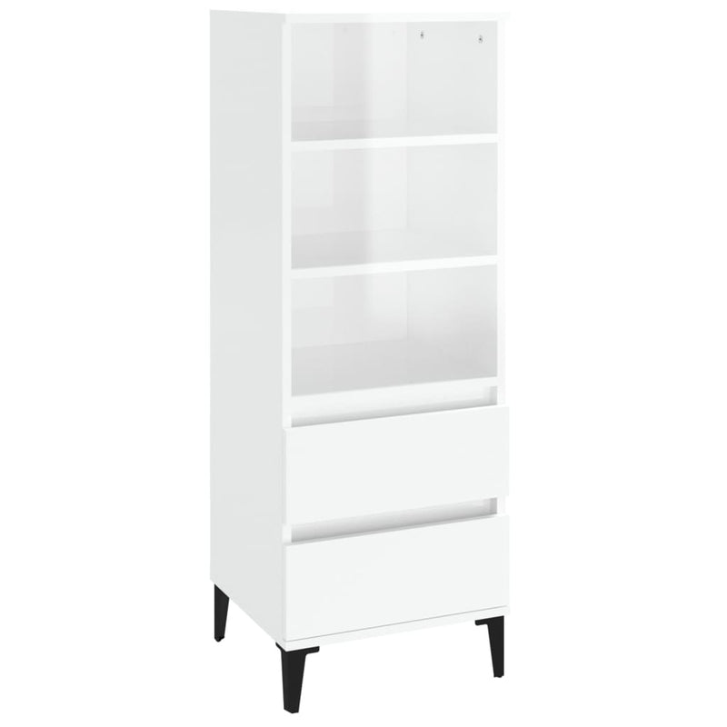 vidaXL magasfényű fehér szerelt fa magasszekrény 40 x 36 x 110 cm