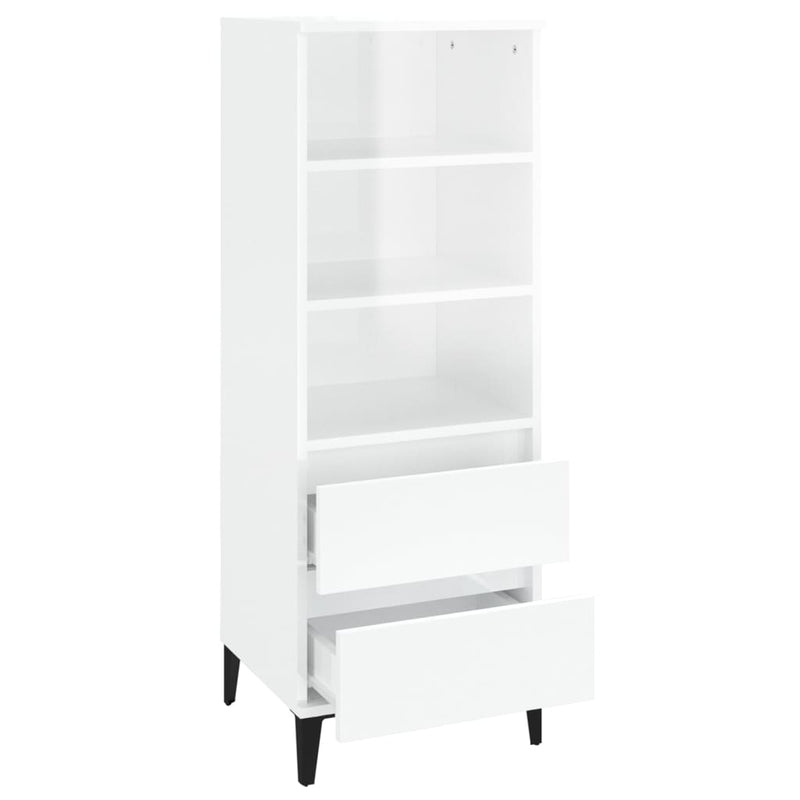 vidaXL magasfényű fehér szerelt fa magasszekrény 40 x 36 x 110 cm