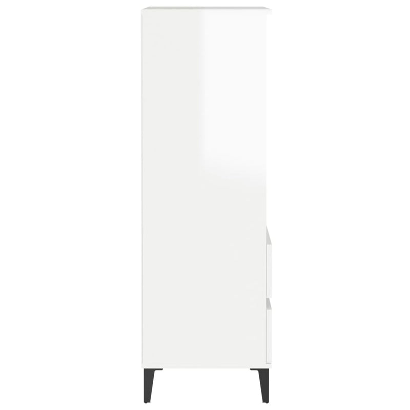 vidaXL magasfényű fehér szerelt fa magasszekrény 40 x 36 x 110 cm