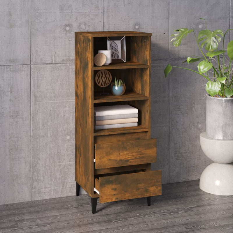 vidaXL füstös tölgy színű szerelt fa magasszekrény 40 x 36 x 110 cm