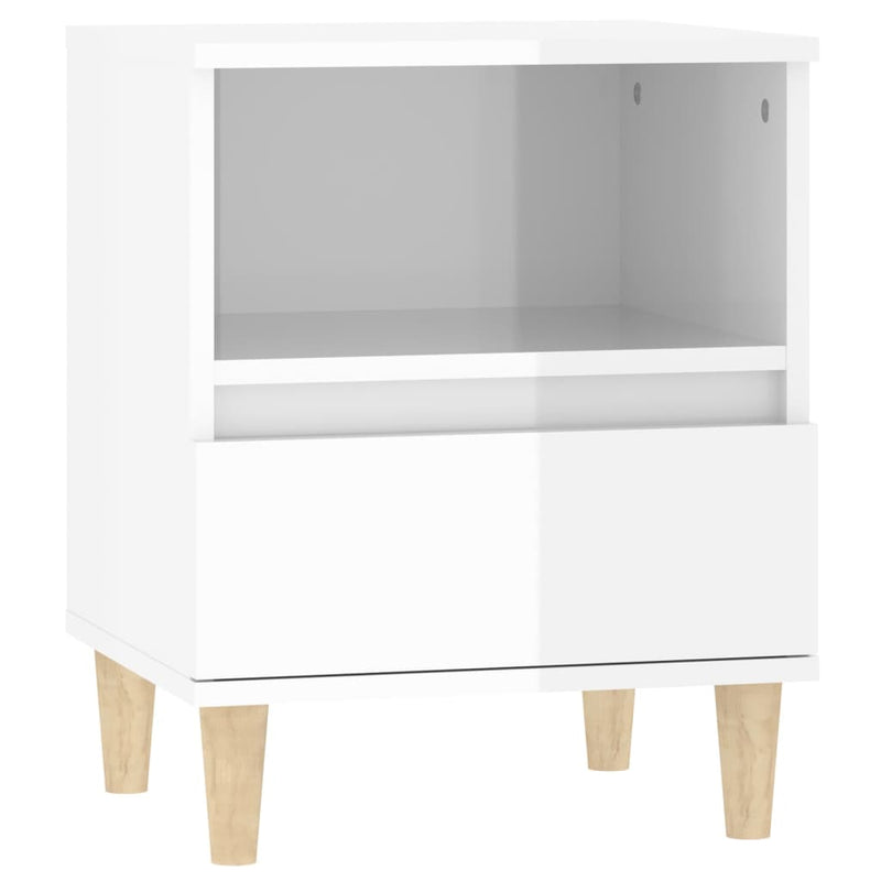 vidaXL 2 db magasfényű fehér éjjeliszekrény 40x35x50 cm