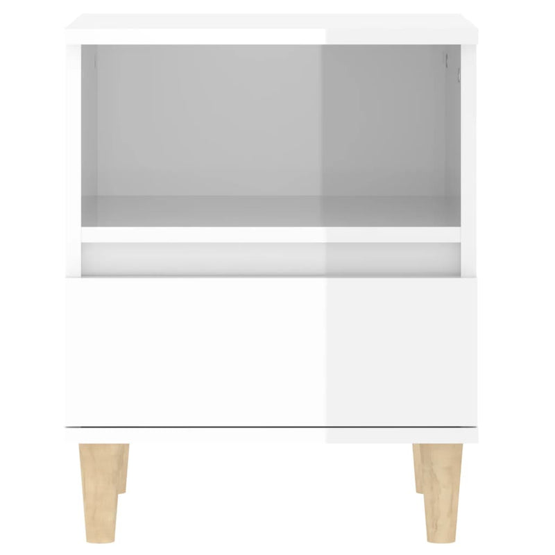 vidaXL 2 db magasfényű fehér éjjeliszekrény 40x35x50 cm