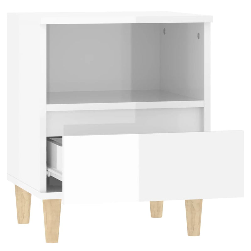 vidaXL 2 db magasfényű fehér éjjeliszekrény 40x35x50 cm