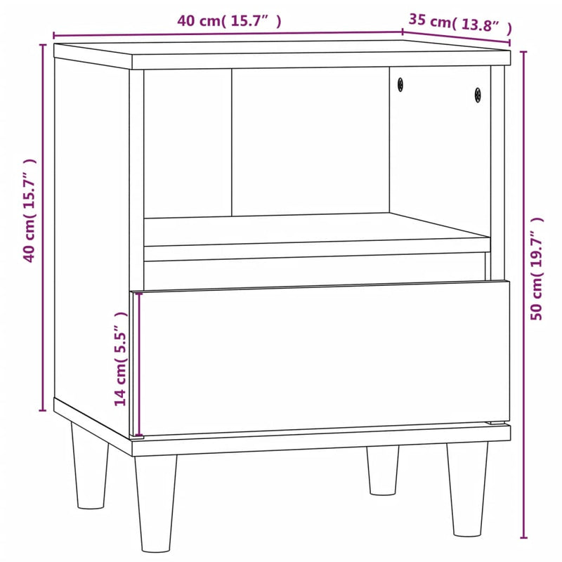 vidaXL 2 db betonszürke éjjeliszekrény 40x35x50 cm