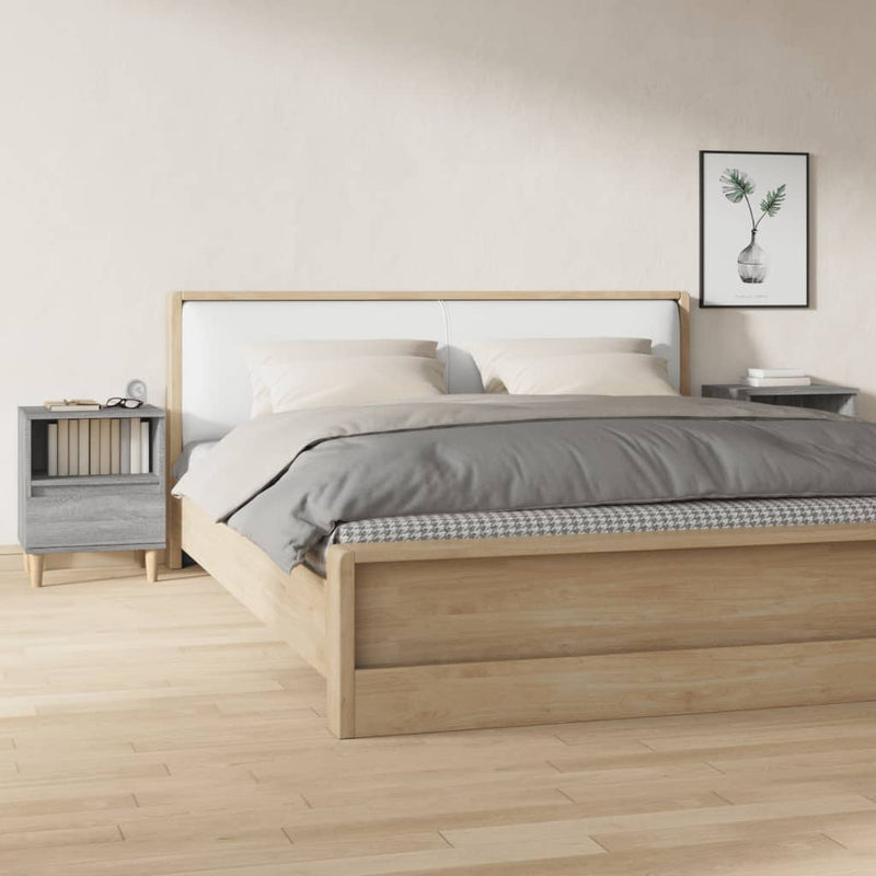 vidaXL 2 db szürke sonoma színű éjjeliszekrény 40x35x50 cm