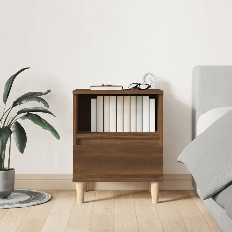 vidaXL 2 db barna tölgy színű éjjeliszekrény 40x35x50 cm