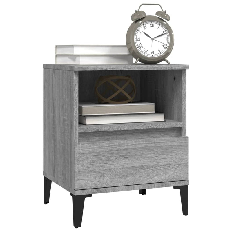 vidaXL 2 db szürke sonoma színű éjjeliszekrény 40x35x50 cm