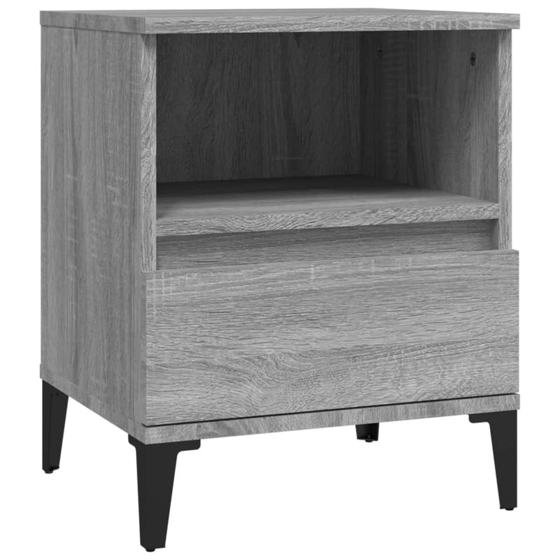 vidaXL 2 db szürke sonoma színű éjjeliszekrény 40x35x50 cm
