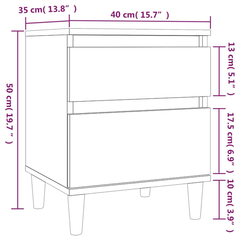 vidaXL betonszürke éjjeliszekrény 40x35x50 cm