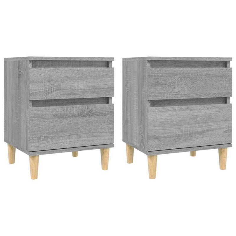 vidaXL 2 db szürke sonoma színű éjjeliszekrény 40x35x50 cm