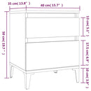 vidaXL 2 db füstös tölgy színű éjjeliszekrény 40x35x50 cm