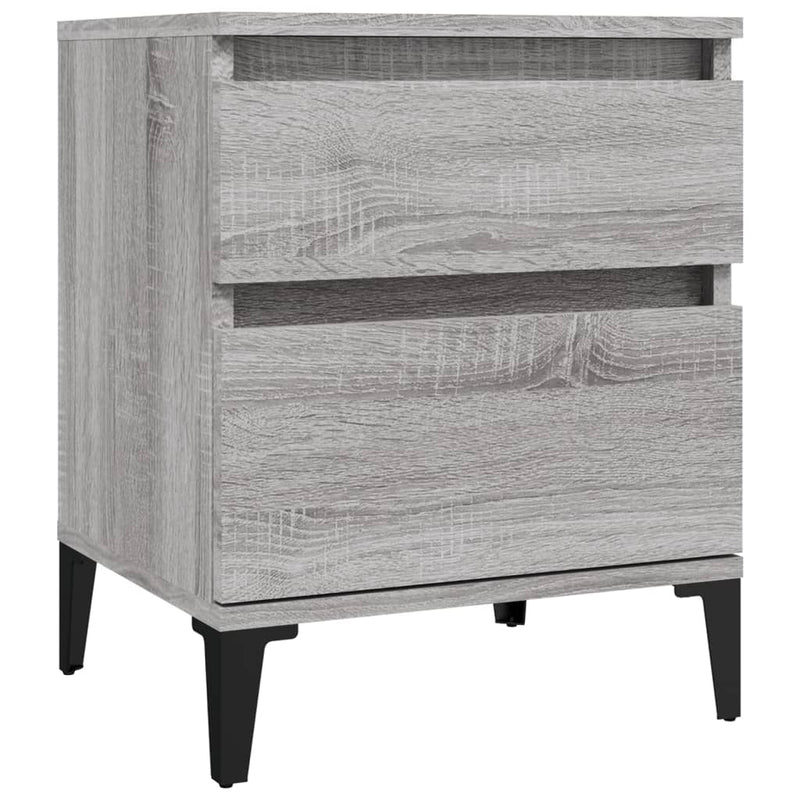 vidaXL 2 db szürke sonoma színű éjjeliszekrény 40x35x50 cm