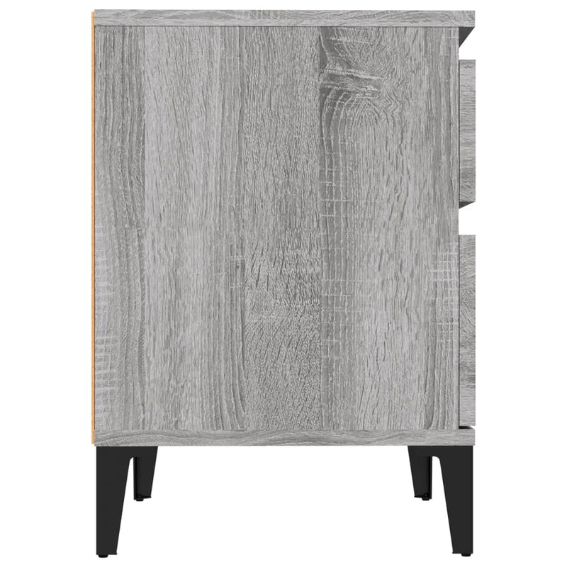 vidaXL 2 db szürke sonoma színű éjjeliszekrény 40x35x50 cm