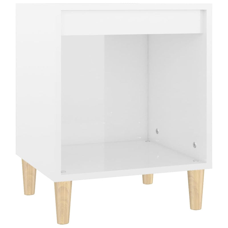 vidaXL magasfényű fehér szerelt fa éjjeliszekrény 40x35x50 cm