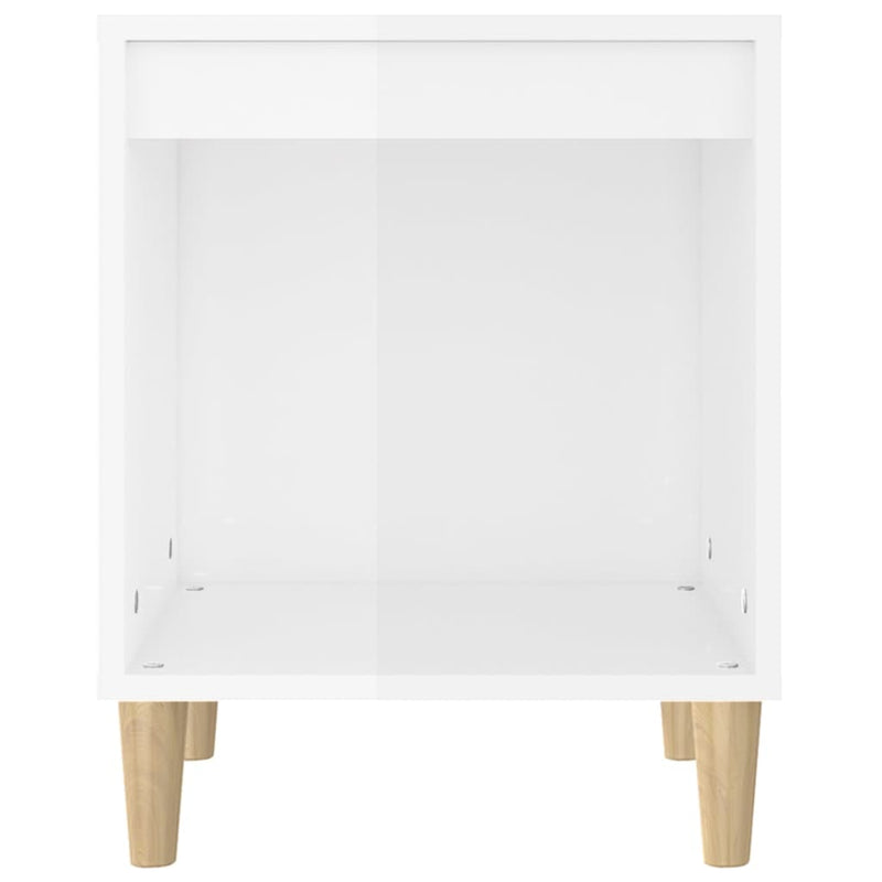 vidaXL magasfényű fehér szerelt fa éjjeliszekrény 40x35x50 cm