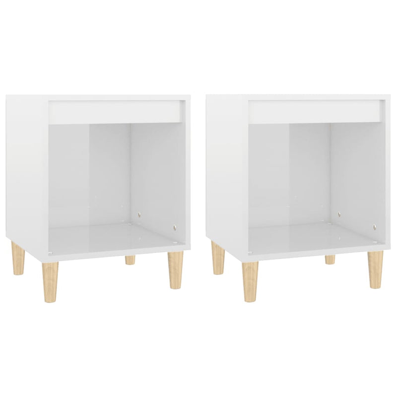 vidaXL 2 db magasfényű fehér éjjeliszekrény 40x35x50 cm