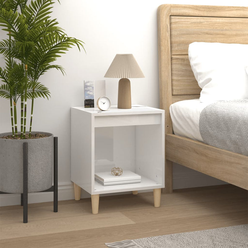 vidaXL 2 db magasfényű fehér éjjeliszekrény 40x35x50 cm